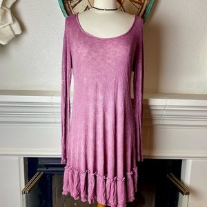 New Distress Long Sleeve Dress
